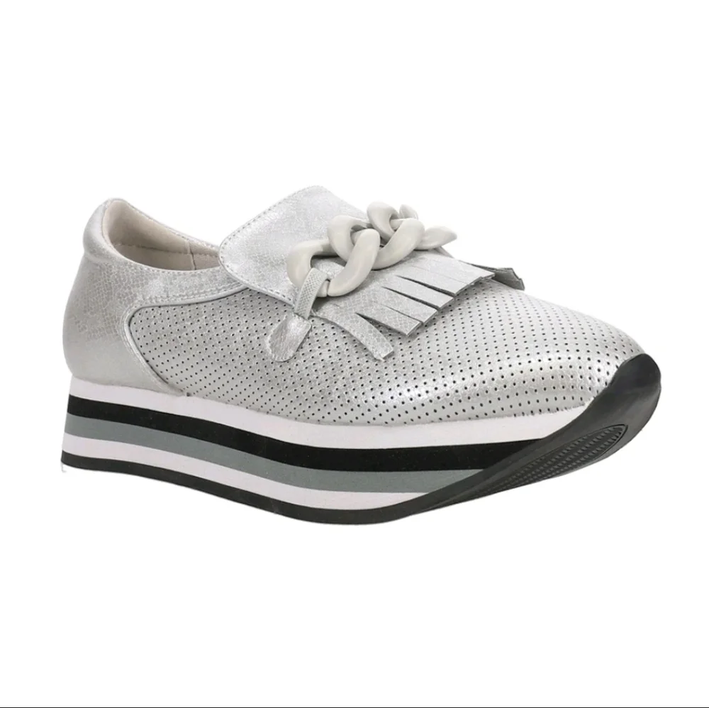 COCONUTS by Matisse Bess Metallic EVA Platform Loafer Sneaker Hybrid Size 7